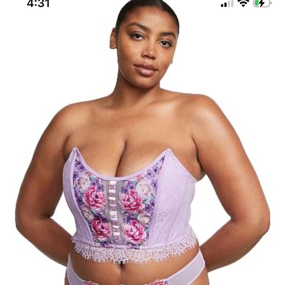 Victoria's Secret Dream Angels Floral Lace Embroidery Corset- Size Large- NWT